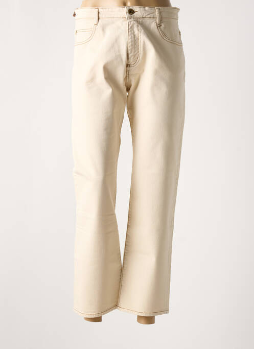 Pantalon droit fermeture zippée sous rabat boutonné beige SESSUN femme
