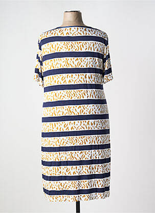 Robe mi-longue imprimé fantaisie manches courtes bleu MSN femme