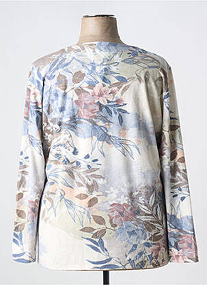 Pull col v manches longues bleu GEVANA femme