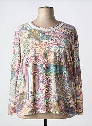 Pull col rond manches longues violet GEVANA femme