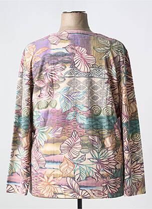 Pull col rond manches longues violet GEVANA femme