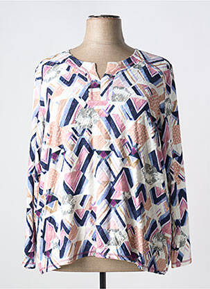 Pull col v manches longues violet GEVANA femme