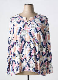 Pull col v manches longues violet GEVANA femme