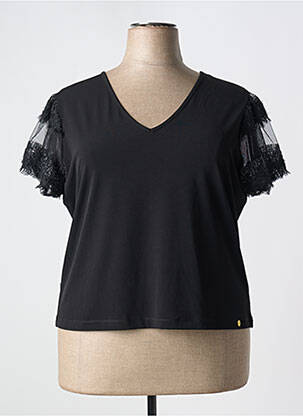 Top manches courtes manches courtes noir PAUL BRIAL femme