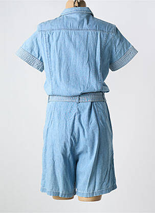 Combishort fermeture boutonnée sur le devant manches courtes bleu KANOPE femme