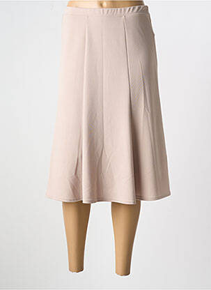 Jupe mi-longue coupe évasée beige GEVANA femme