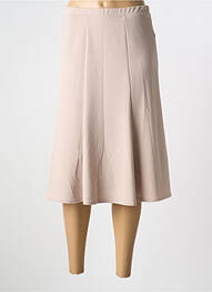 Jupe mi-longue coupe évasée beige GEVANA femme