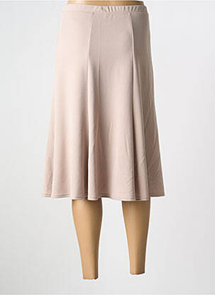 Jupe mi-longue coupe évasée beige GEVANA femme