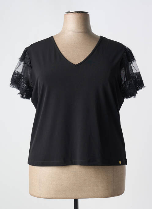 Top manches courtes manches courtes noir PAUL BRIAL femme
