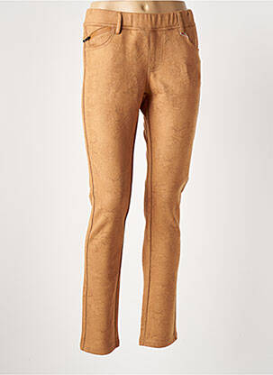Jegging tissage suedine taille normale marron S.QUISE femme