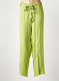 Pantalon droit tissage popeline taille normale vert CAPUCCINO femme
