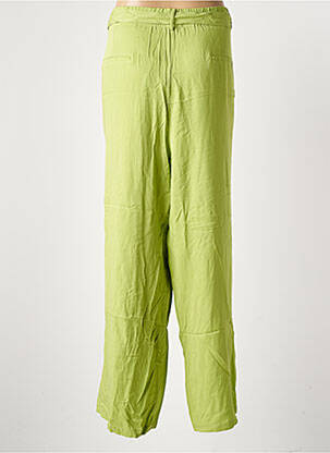 Pantalon droit tissage popeline taille normale vert CAPUCCINO femme