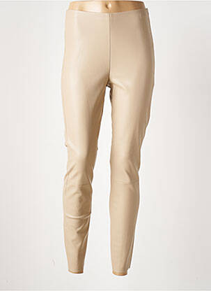 Legging tissage simili-cuir taille haute beige OUI femme