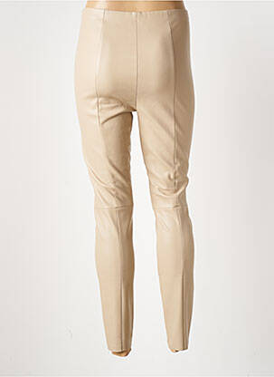 Legging tissage simili-cuir taille haute beige OUI femme