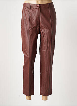 Pantalon 7/8 taille à pinces taille normale marron ESTEL COLLECTION femme