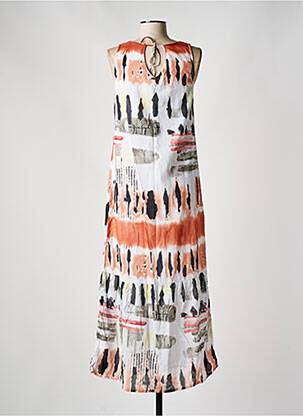 Robe longue imprimé fantaisie fines bretelles orange AGATHE & LOUISE femme