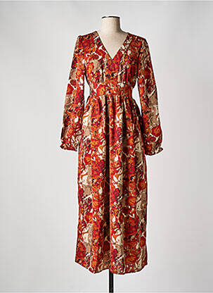 Robe longue manches longues manches longues marron NO AGE femme