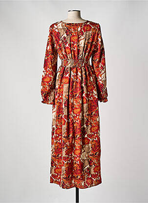 Robe longue manches longues manches longues marron NO AGE femme