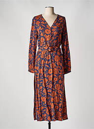 Robe longue manches longues manches longues marron KANOPE femme