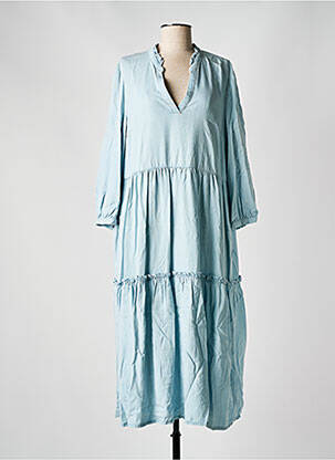 Robe longue manches longues manches longues bleu OUI femme