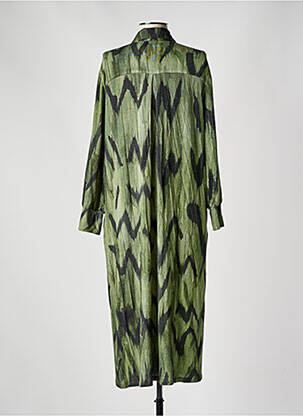 Robe longue manches longues manches longues vert ANDAM femme