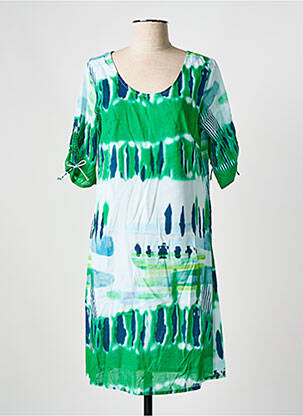 Robe courte manches courtes manches courtes vert AGATHE & LOUISE femme