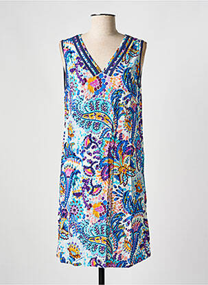 Robe courte sans manche sans manche bleu MSN femme