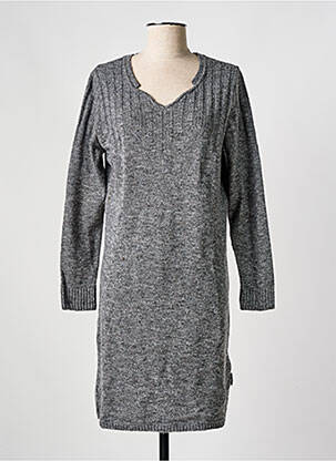 Robe pull coupe droite manches longues gris CAPUCCINO femme