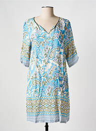 Robe courte manches courtes manches courtes bleu MSN femme