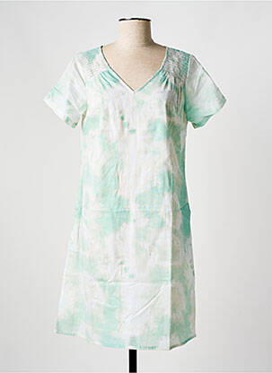 Robe courte manches courtes manches courtes vert AGATHE & LOUISE femme