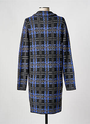 Manteau long coupe droite sans capuche bleu LOU LOU BY NALO femme