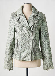 Veste simili cuir poches gris BLUE MONKEY femme
