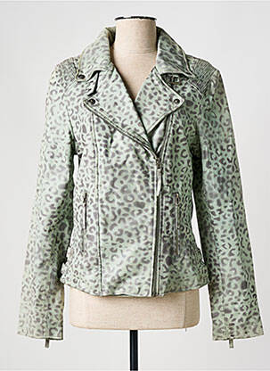 Veste simili cuir poches gris BLUE MONKEY femme
