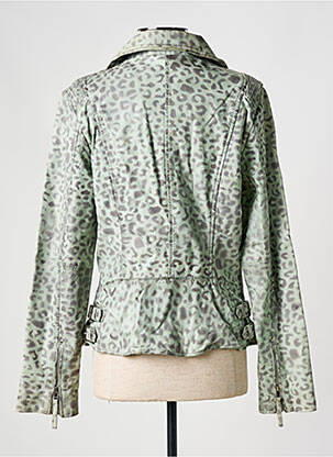 Veste simili cuir poches gris BLUE MONKEY femme