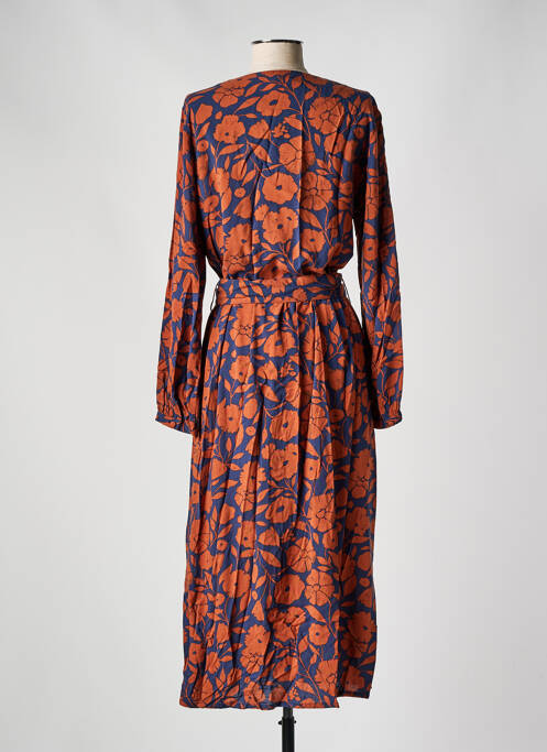 Robe longue manches longues manches longues marron KANOPE femme