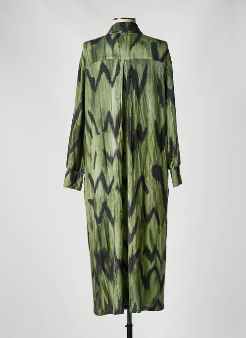 Robe longue manches longues manches longues vert ANDAM femme