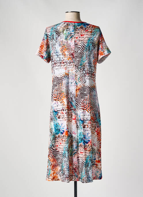 Robe mi-longue orange MASSANA pour femme