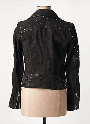 Veste en cuir poches noir BLUE MONKEY femme