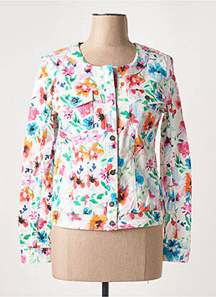Veste casual col rond blanc 7 SEASONS femme