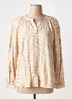 Chemisier tissage crêpe manches longues beige OUI femme