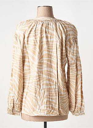Chemisier tissage crêpe manches longues beige OUI femme