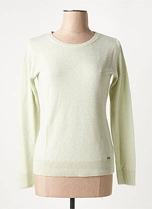 Pull tissage chiné manches longues vert FELINO femme