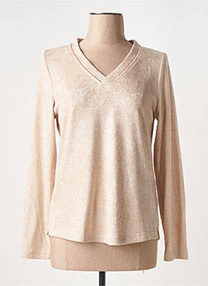 Pull coupe cintrée manches longues beige FRED SABATIER femme