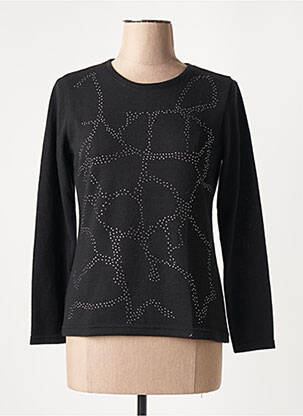 Pull coupe cintrée manches longues noir GEVANA femme