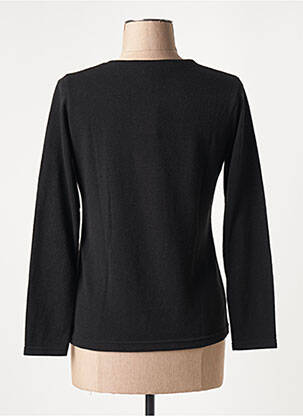 Pull coupe cintrée manches longues noir GEVANA femme