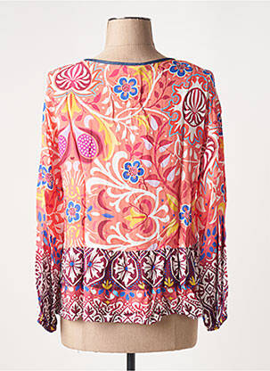 Blouse tissage popeline manches longues orange MASSANA femme