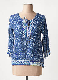 Blouse imprimé fleurs manches 3/4 bleu AGATHE & LOUISE femme
