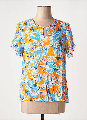 Blouse imprimé fleurs manches courtes orange GEVANA femme