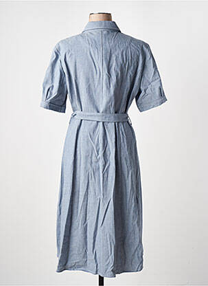Robe mi-longue manches courtes manches courtes bleu EDAS femme