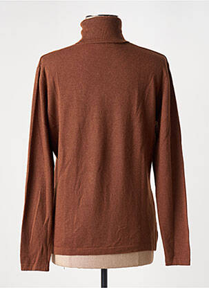 Pull col roulé stretch manches longues marron L'ATELIER D'ANNA femme